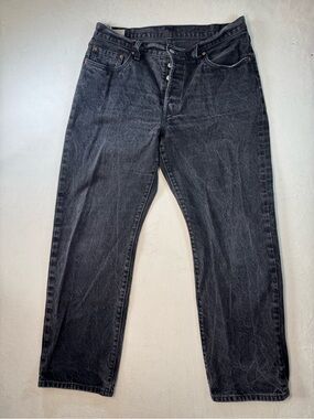 Levi's 501 90’  Washed Black Wide-Leg Flare Jeans size 32
